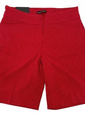 Hilary Radley Red Microdot Bermuda Shorts